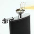 Stainless Steel American Flag Flask, 8oz Soft Touch Cover Liquor Flasks, Leak Proof Black PU Leather