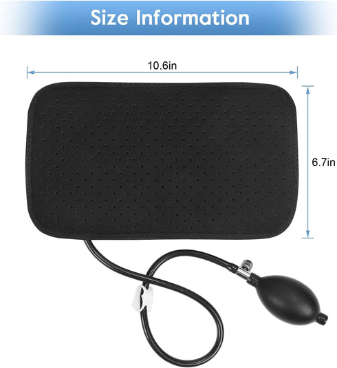 Inflatable Lumbar Support Pillow - Breathable Lower Back Cushion with Handpump for Travel and Home Use