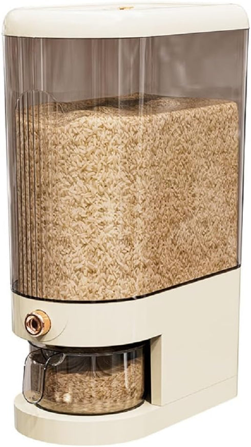 Peaoop 22LBS (22lb) Rice Dispenser, Large Grain Container Storage with Lid Measuring Cylinder Household Cereal