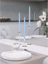 CANDWAX 10 inch Taper Candles, Set of 4 Dripless Unscented Candlesticks for Dinner and Household Use - Light Blue