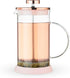 Pinky Up Riley Mini Glass Tea Press Pot, 12 oz Coffee Maker, French Press for Hot or Iced Beverage, Pink