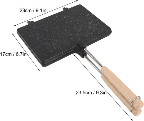 Hand Sandwich Maker, Nonstick Double Sided Baking Pan, Panini Presser Flip Grill Pan for Breakfast Toaster