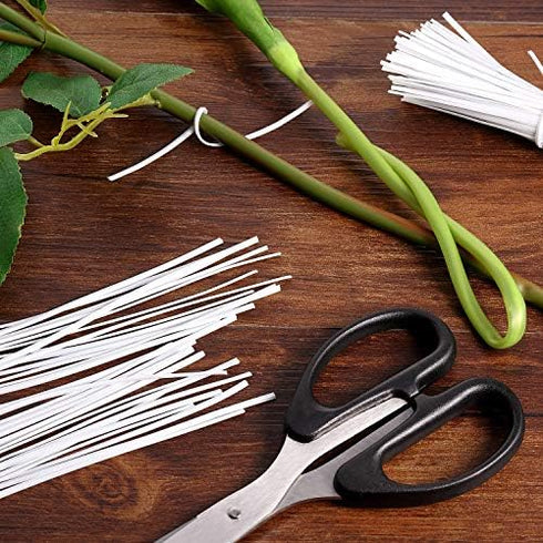 WILLBOND 200 Pcs White Christmas Garden Plastic Twist Tie - 4.72'' for Wreaths and Garland