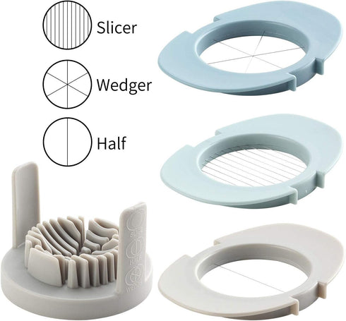 Ruibo Strawberry Slicer/Cutter with Stainless Steel Cutting Wires for Hard Boiled Egg Slicer, Multicolour