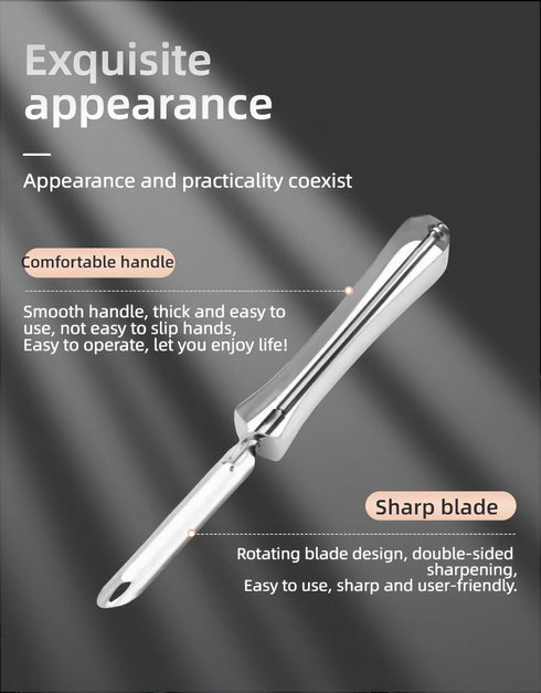RyanDesign Commercial Professional Stainless Steel Peeler - Swivel Blade, Ergonomic Handle, Potato Eye Remover - Grade