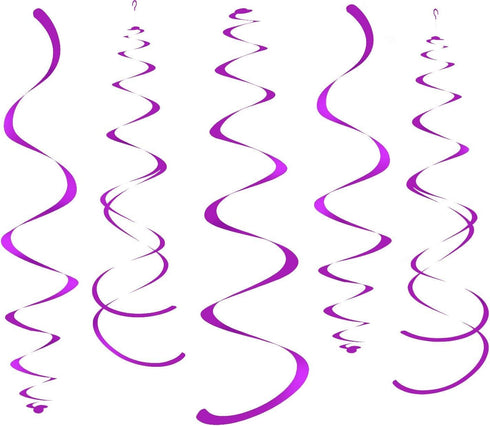 Sweet 16 Birthday Decorations Purple Silver Black, 16th Birthday Party Decor with Foil Hanging Swirls for Women/Girls