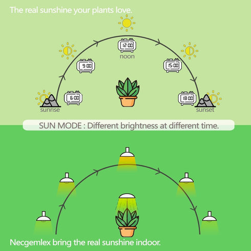 Bulbs 4500K, A21/A70 E26/E27 9W Dimmable Bulbs 2 Pack Smart LED Grow Light with Remote Controller, Sun Mode, Built