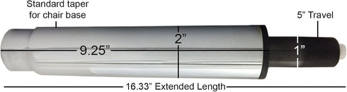 Replacement Chrome Swivel Office Chair Gas Lift Cylinder Pneumatic - Standard Height - S6133 by chairpartsonline