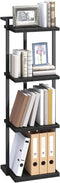 MAHANCRIS Bookshelf, 4-Tier Bookcase, Vertical Tall Narrow Book Shelf for Small Space,
