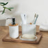 Bamboo Electric Toothbrush Holders, 2 Pack Bathroom Storage Organizer for Toothpaste, Floss, Razor, Countertop