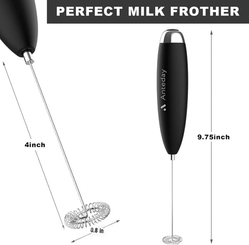 Electric Milk Frother Handheld, Battery Operated Drink Mixer for Coffee, Matcha Whisk, Foam Maker for Hot Chocolate