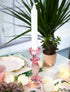 Talking Tables Boho Pink Glass Candlestick Holder, Height 16cm, One Size Glass Candle Holder
