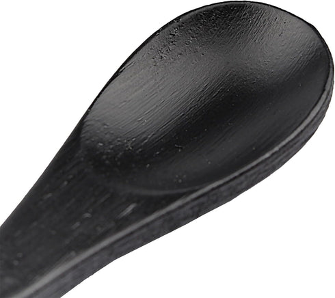 BambooMN Bamboo Spoons, Mini Salt Spoon/Tiny Wooden Spoons for Spices, 30pcs Black Oval 4.3"