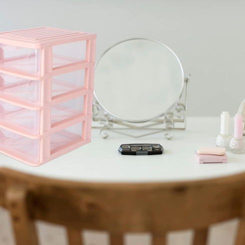 STOBOK 4 Layers Plastic Storage Drawer, Multifunctional Desktop Organizer for Home and Office
