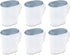 Sterilite 6-Pack Plastic Pitcher Water Jug Drink Dispenser with Blue Atoll Lid and Tab, Clear Base, Grip Handle for