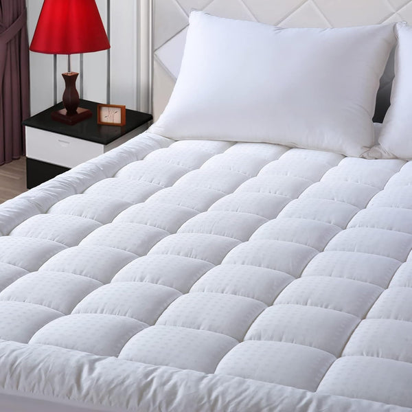 EASELAND Twin XL Mattress Pad, Pillow Top Quilted Fitted Cover, Extra Long Cotton Top, 39x80 Inches
