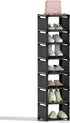 Narrow Shoe Rack 8 Tier, Slim Vertical Shoe Organizer for Small Spaces,