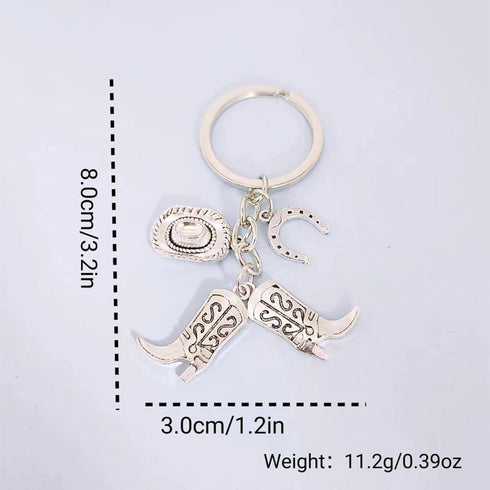 iMagitek 25 Pcs Western Cowboy Keychains - Western Party Favors Hat Boot Horseshoe Keychains for Guests