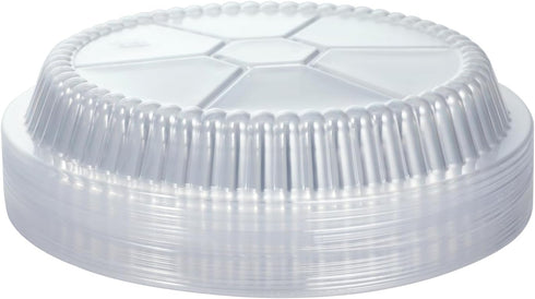 Premium 7-Inch Aluminum Round Foil Pans with Plastic Lids, Disposable Tin for Roasting, Baking, Cooking - 60pcs