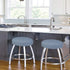 Dia.16-18" Blue-1 Count BUYUE Bar Stool Covers, Luxury Fabric Round Crease-Resistant Stretchy Washable Jacquard
