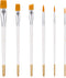 Cake Painting Brushes, 6Pcs Food Paint Brush with White Pole Nylon Hair for Cake Decorating, DIY Multifunction Cookie