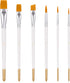 Cake Painting Brushes, 6Pcs Food Paint Brush with White Pole Nylon Hair for Cake Decorating, DIY Multifunction Cookie