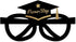 SWYOUN 12PCS Class Of 2025 Graduation Grad Party Eyeglasses Photo Props (Black, Gold)