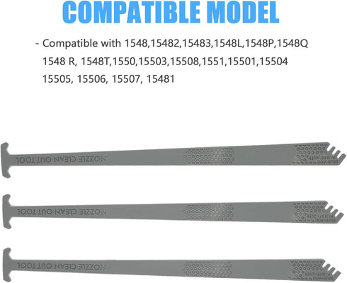 3-Pack Replacement Nozzle Cleaning Tool for Bissell ProHeat 2X Revolution Series Carpet Cleaner