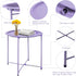 4 Garden you End Table Metal Side Table Purple Round Folding Tray Cyan Sofa Small Accent Fold-able Table, Round End