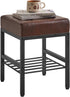 16.34 inches LG-60Z IBUYKE Square Stool with Adjustable Feet and Storage Space, Footrest Chair,Multi-Use as Small Side