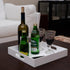 12x12x2H Inches Countertop, Glossy White Acrylic Serving Tray with Handles, - Spill Proof, Decorative Trays for Ottoman