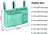 Bedside Storage Caddy, Hanging Bed Organizer for College Dorm Room, Hospital Bed Rails, Baby Bed, Camp (Green)