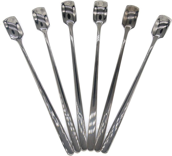 6 PCs Stainless Steel Mixing Spoon, Black Finish, 6-1/32 Inch Stirrer Spoon for Coffee, Ice Tea