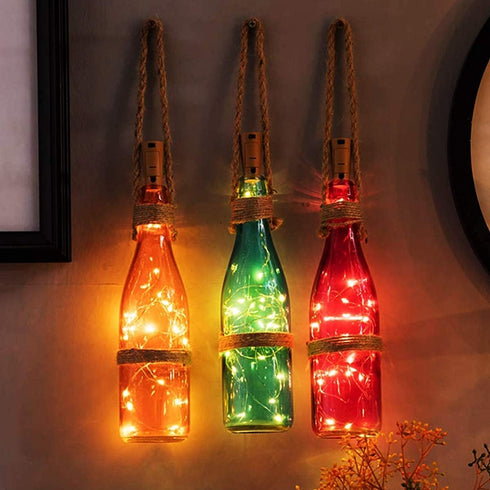 FENSTY 30 Pack 6.6ft 20 White,90 Wine Bottle Lights with Cork - Cork Bottle Lights Battery Operated Silver Wire