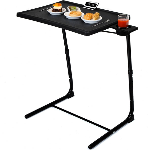 JAXPETY TV Tray, Folding TV Tray with Cup Holder, Adjustable TV Desk