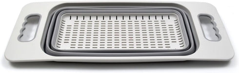 SAMMART Over The Sink Rectangular Colander, Grey