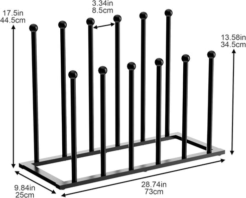 pickpiff Free Standing Shoe Racks - Black Metal Boot Rack for Dorm Room, Closet, Entryway, Fits 6 Pairs