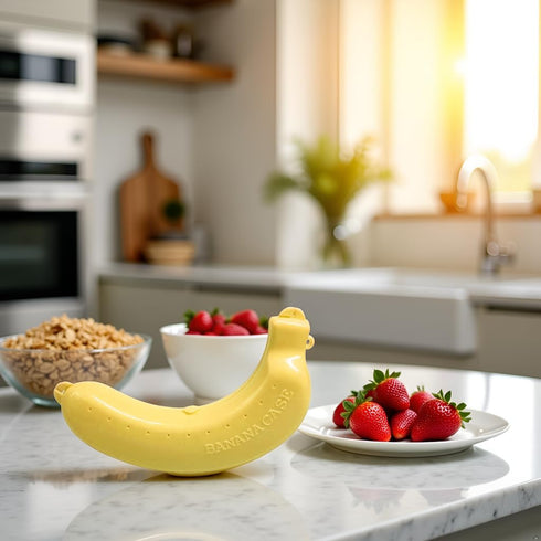 Jinshining Yellow Banana Storage BPA-Free Outdoor Travel Case,Keep Fresh Banana Keeper and Protector, Cute Banana
