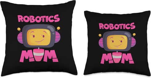 Multicolor Throw Pillow - Mom Robotics, 16x16