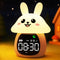 MASHI Mushroom Bunny Alarm Clock, Toddler Sleep Training Clock with Sun &
