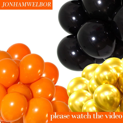 Jonhamwelbor 12 Inch Orange Balloons - 100 Pack Latex Balloons for Halloween Autumn Party Decoration