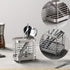 Kitchen Utensil Holder, Stainless Steel Drying Caddy, Rust-Proof Cutlery Organizer for Kitchen Utensils, Silver