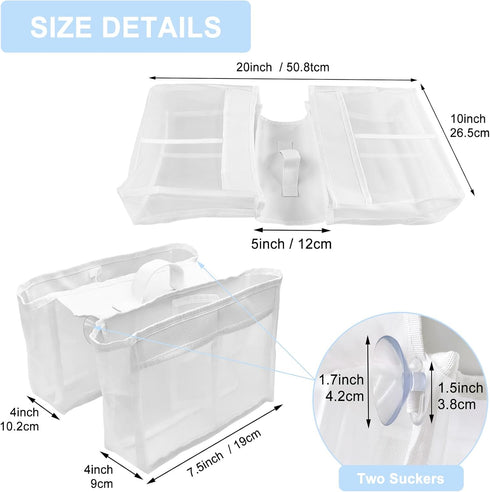 Generic 4 Cerpourt Baby Bath Toys Storage, Saddle Shape Compartment Mesh Bath Toy Organizer, Quick Access Bathtub Toy