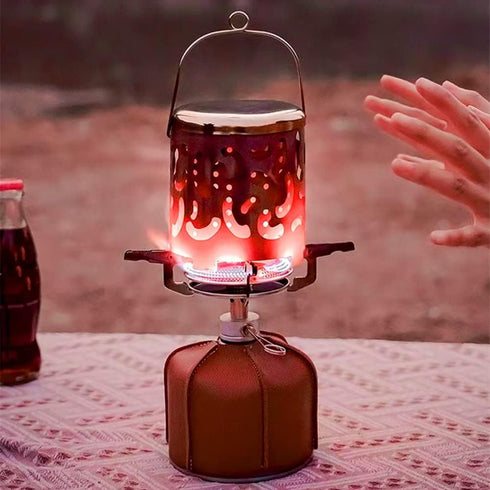 Portable Stainless Steel Camping Heater, Small Propane Butane Candle Tent Heater, Emergency Heater (Silver)