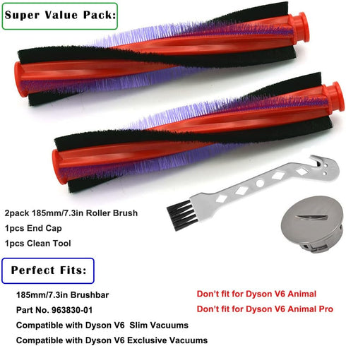 185mm Brush Bar Rolling Brush Replacement for Dyson V6 Slim, Vacuum Cleaner Parts, Part no. 963830-01