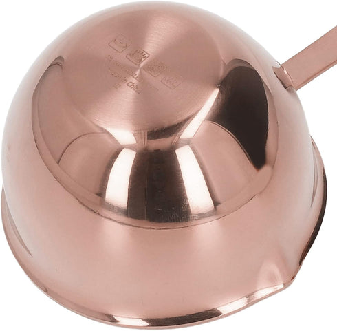 Stainless Steel Butter Warmer, 6.7oz / 200ml Mini Milk Pot with Pour Spouts for Boiling Milk and Sauces (Rose Gold)