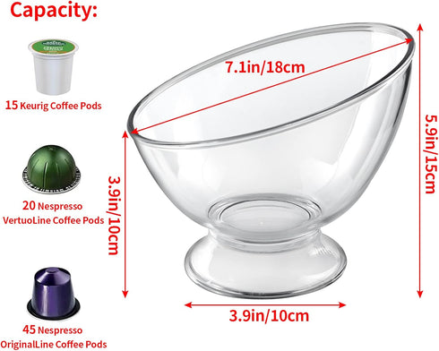 Coffee Pod Holder Bowl, Coffee Capsule Container, Kitchen Counter Storage Organizer