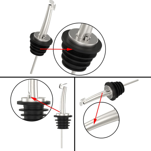 Axe Sickle 6 3/4" Pcs Oil Spout Liquor Bottle Pourer Spouts Stainless Steel Speed Pour Spouts for Olive Oil Dispenser