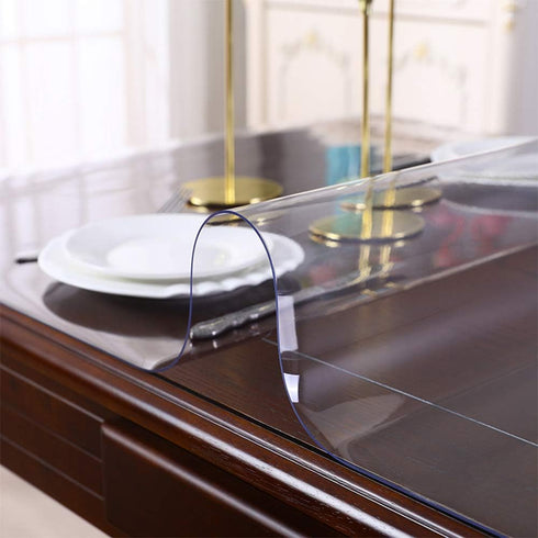 Hodmutst 20x30 Inch 1.5mm Retangle Clear Table Protector Pad Thick Vinyl Plastic Table Cover Mat for Writing Desk