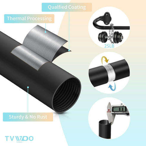 Wrap Around Curtain Rods, Black Adjustable Curtain Rods 36 to 72 Inch for Room Darkening Windows
